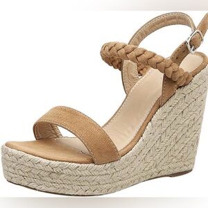 Wild Diva Women's Tan Wedge Sandals Size 6